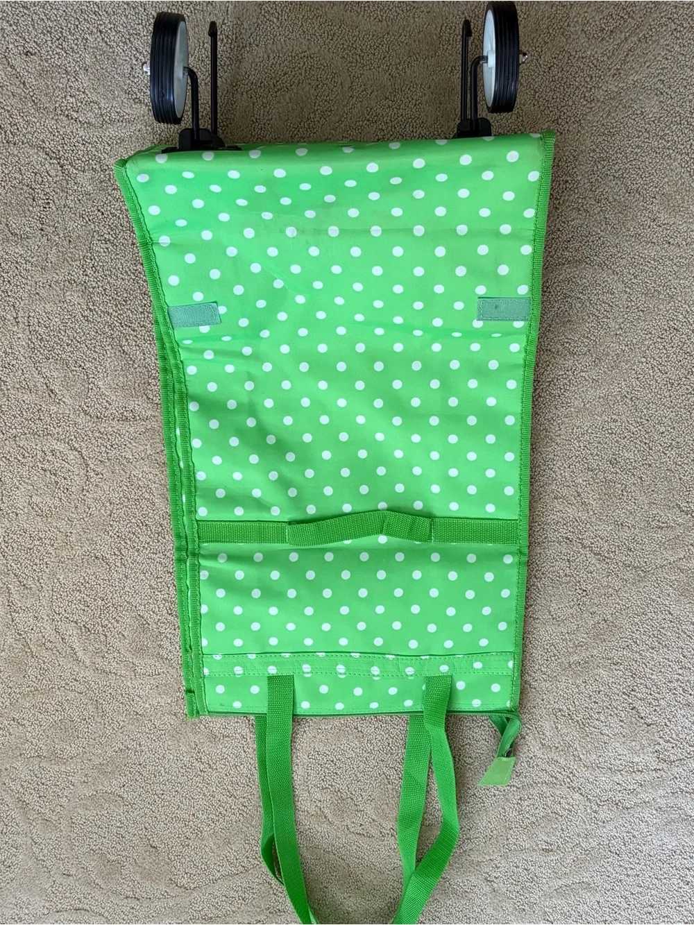 Green Polka Dot Rolling Organizer Tote - Stylish Home Storage